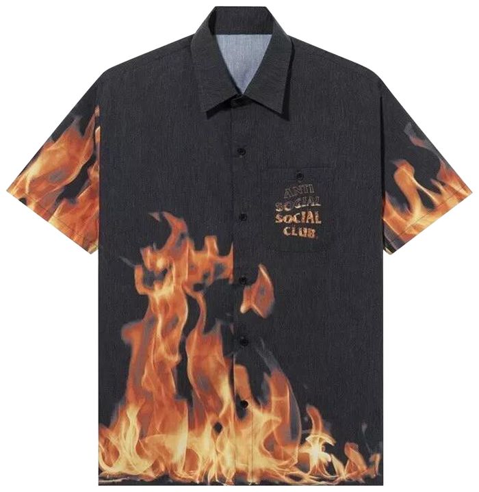 Buy Anti Social Social Club BBQ Button Up Shirt 'Black' 0657