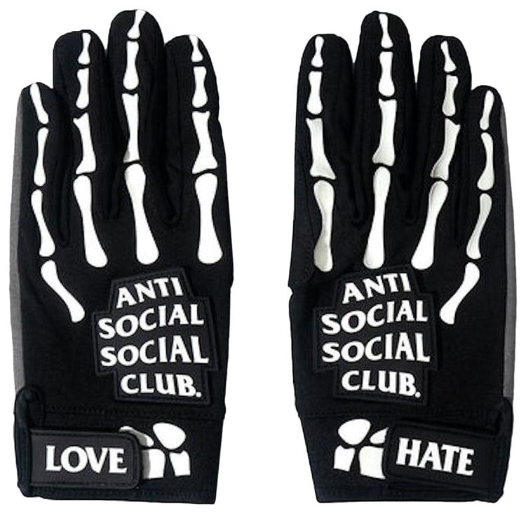 Anti Social Social Club To The Bone Gloves Black