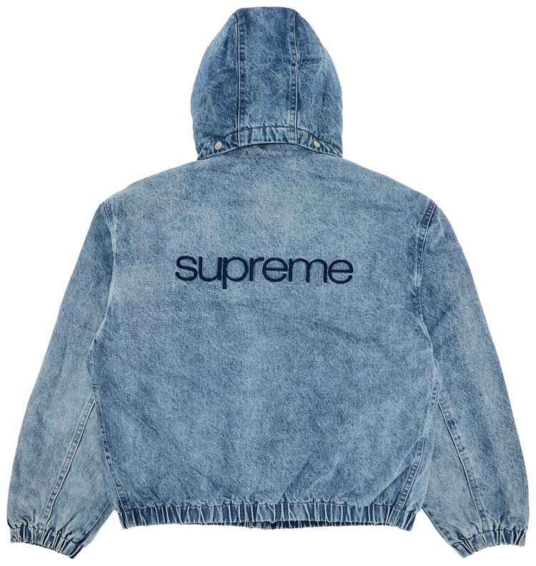 Supreme Faux Shearling Lined Bomber Jacket Denim