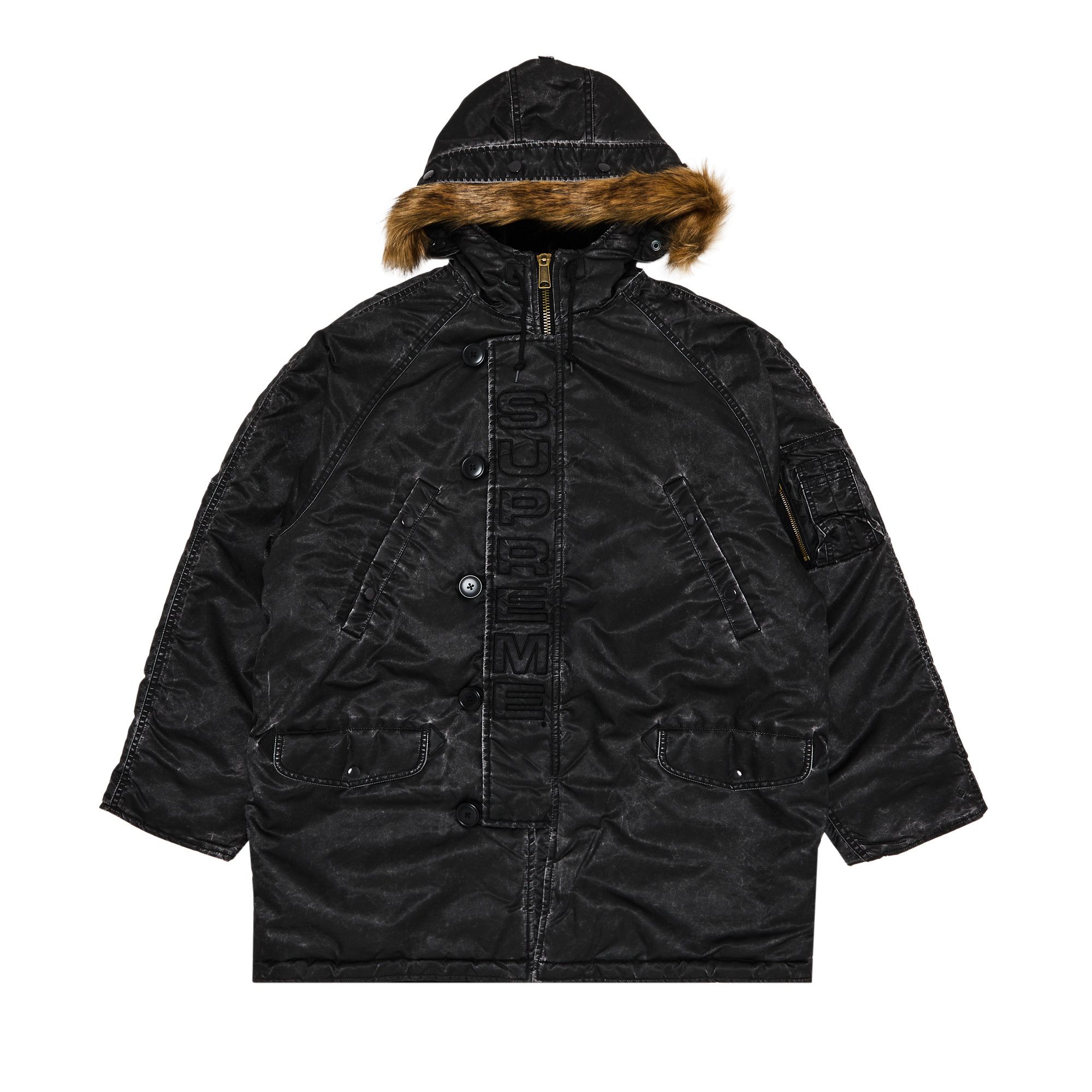 Size xl Supreme Washed Flight Satin N 3B Parka Black