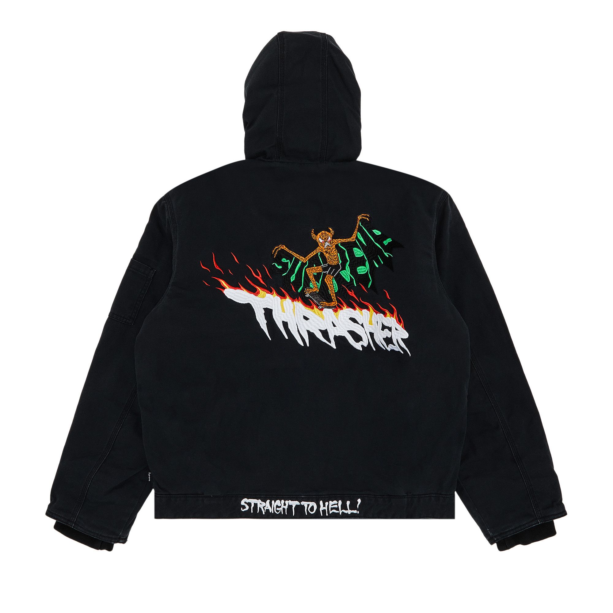 Buy Supreme x Thrasher Hooded Work Jacket 'Black' - FW24J64 Buy Supreme x Thrasher Hooded Work Jacket 'Black' - FW24J64