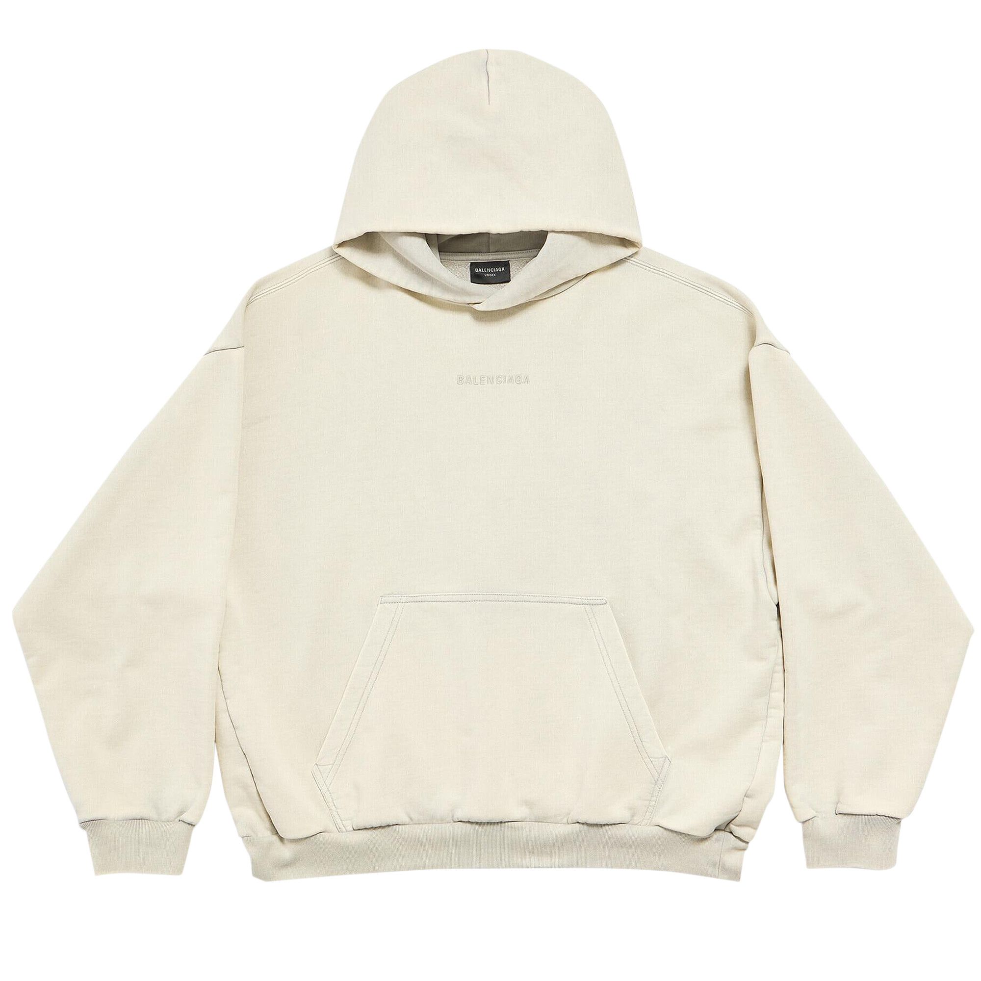 Size s Balenciaga Logo Embroidered Hoodie 'Cement Grey'