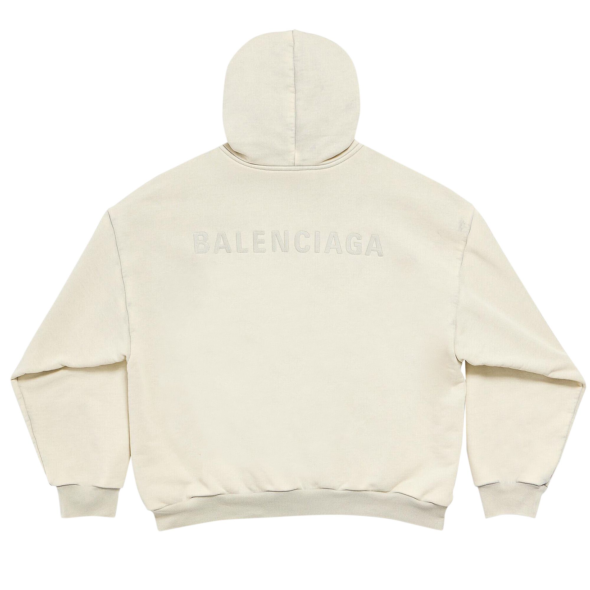 Buy Balenciaga Logo Embroidered Hoodie 'Cement Grey' - 767877