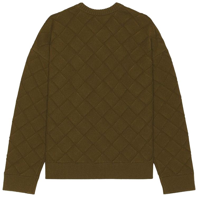 Bottega Veneta Intrecciato 3D Knit Sweater Olive Oil