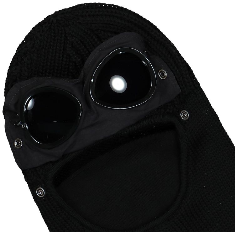 CP Company Extra Fine Merino Wool Goggle Balaclava Black