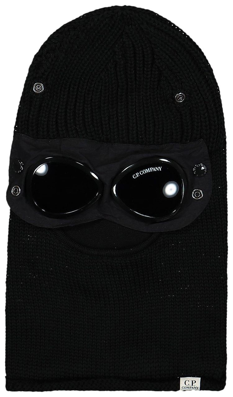 CP Company Extra Fine Merino Wool Goggle Balaclava Black