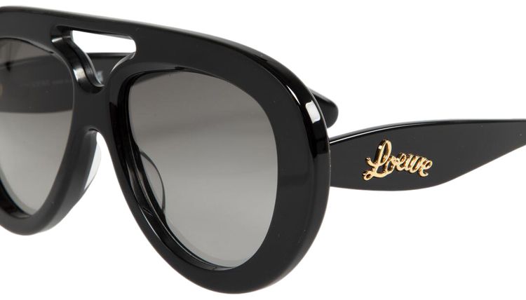 Loewe Curvy Sunglasses Shiny BlackGradient Smoke
