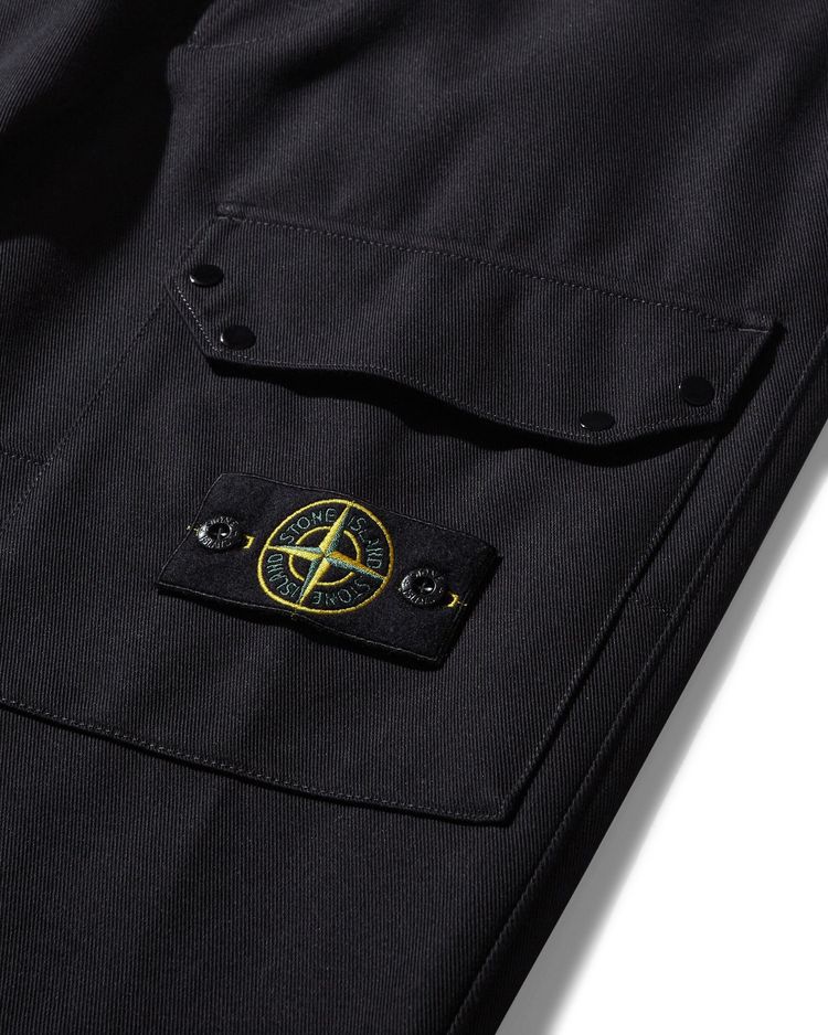 Stone Island Logo Patch Cargo Pants Black
