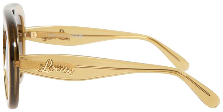 Loewe Curvy Sunglasses Shiny Dark GreenGradient Brown