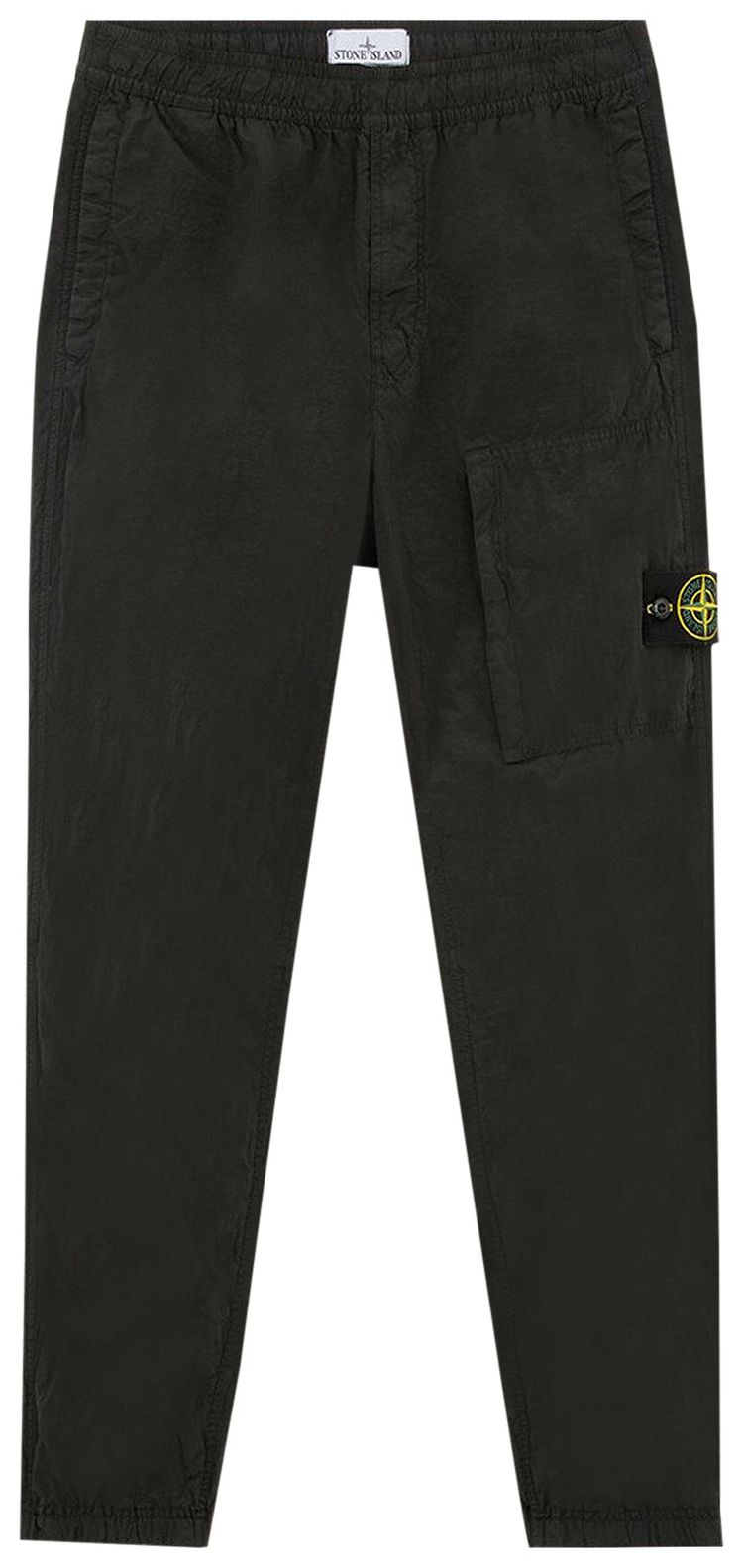 Stone Island Compass Badge Tapered Leg Trousers Black