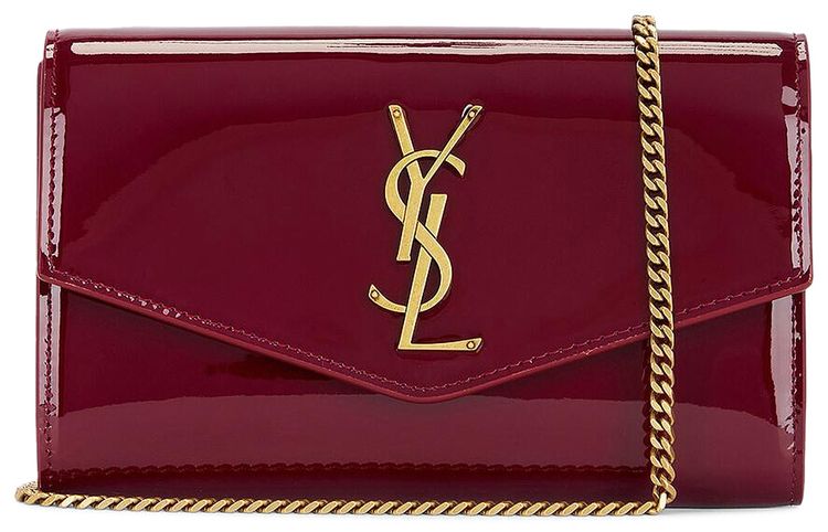 Saint Laurent Chain Wallet Red Grenate