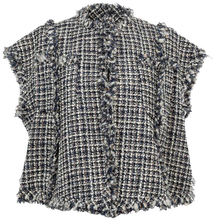 Sacai Tweed Vest Off WhiteBlue