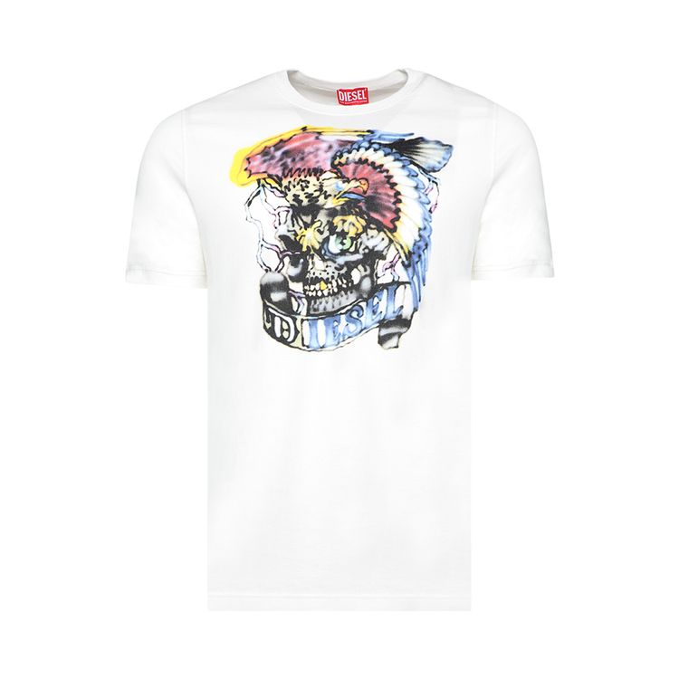 Diesel T Adjust Q3 T Shirt WhiteMulticolor