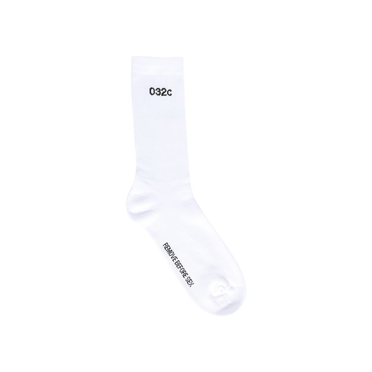 032C Remove Before Sex Crew Socks WhiteBlack