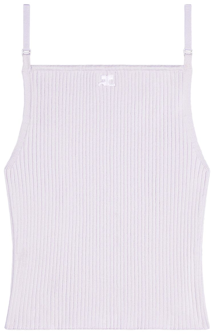 Courreges Rib Knit Tank Top Mist