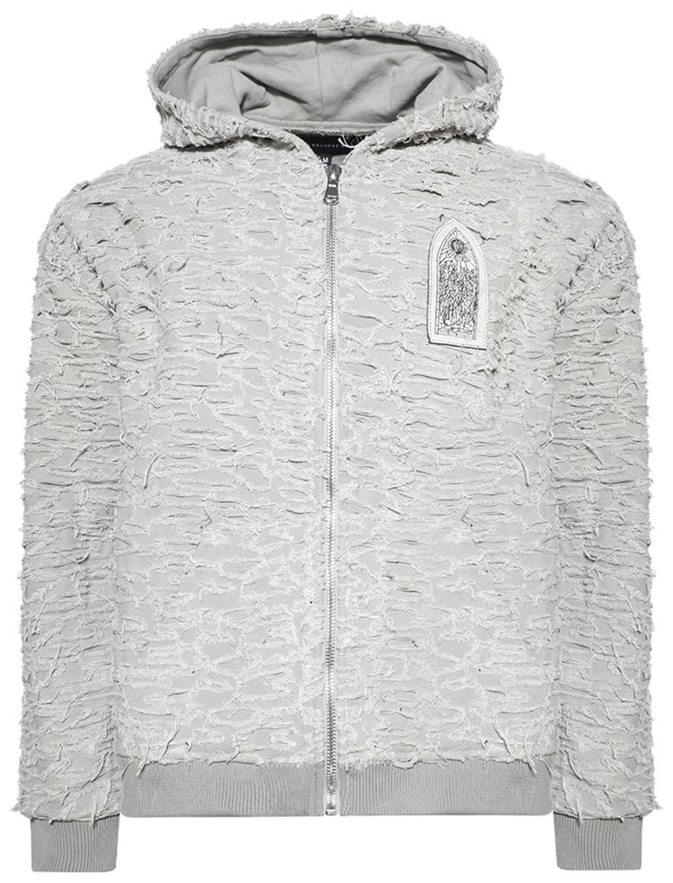 Who Decides War Husk Zip Up Hoodie Vintage Grey