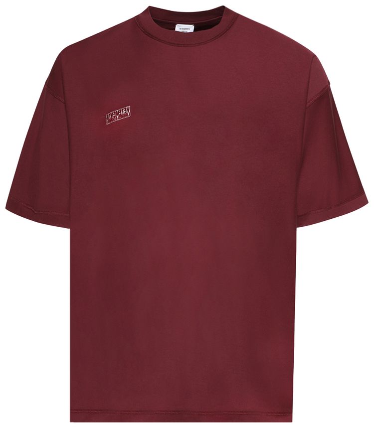 Vetements Inside Out Label T Shirt Bordeaux