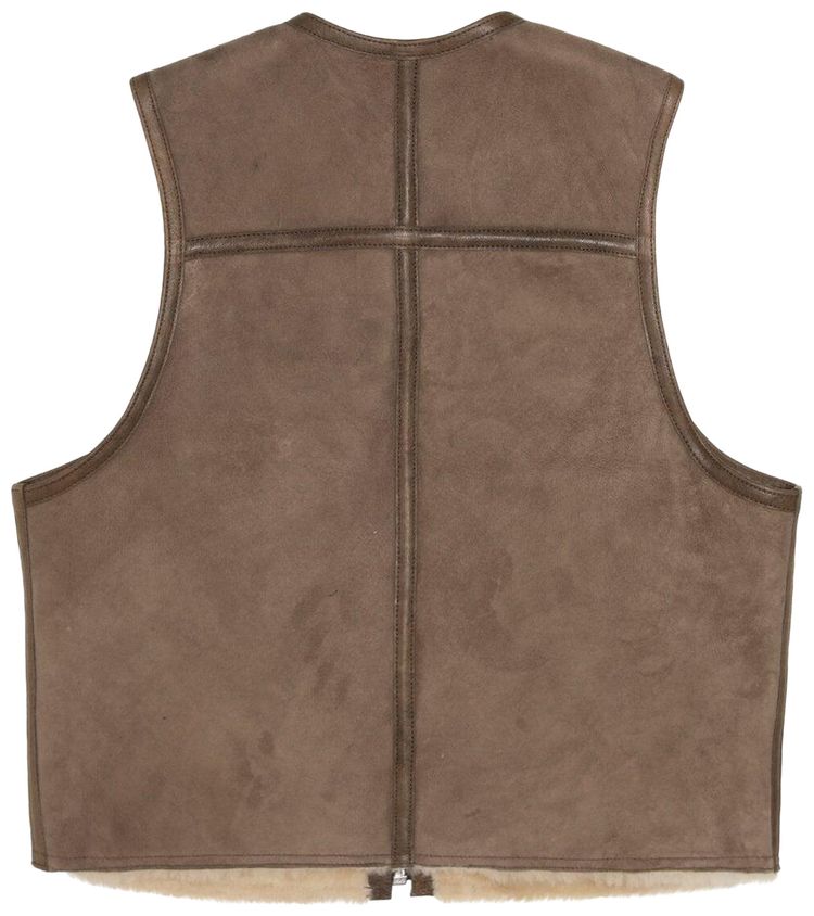 Stussy x Our Legacy Work Shop Reversible Shearling Vest Off White