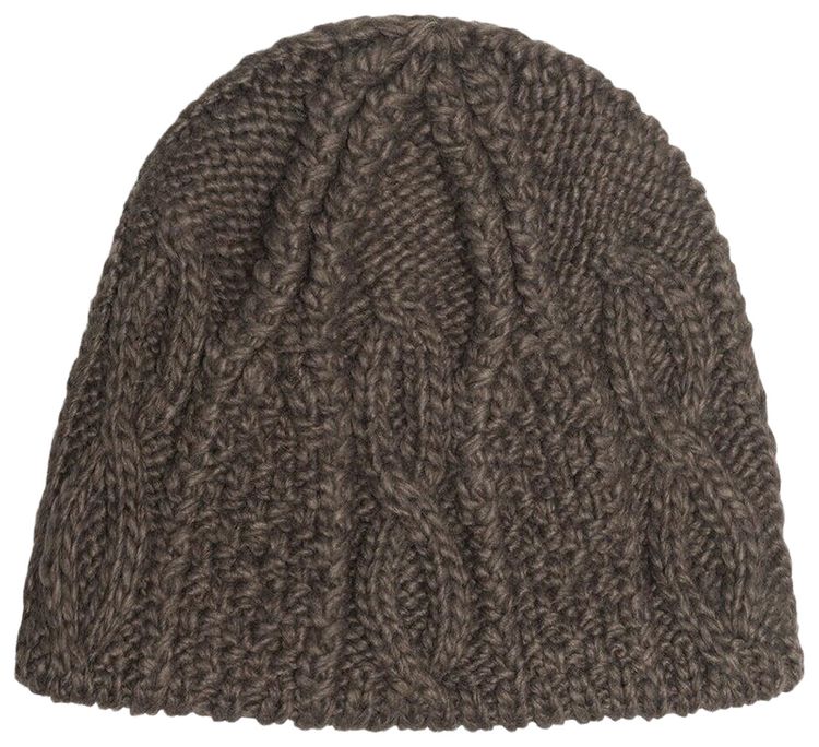 Stussy Cable Knit Skullcap Beanie Brown