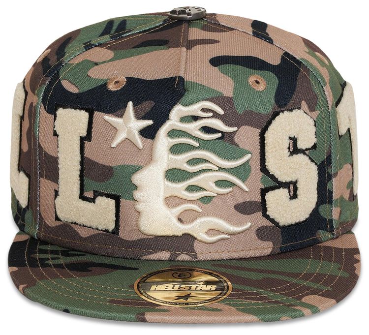 Hellstar Big Logo Trucker Snapback Hat Camo