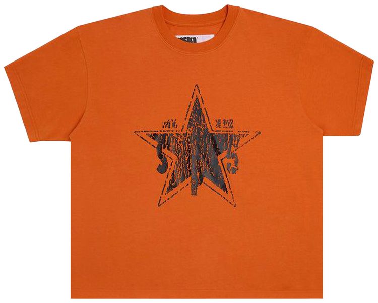 Sp5der Big Star Tee Red Orange