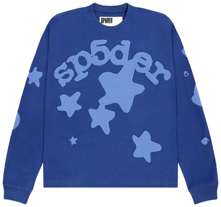 Sp5der Beluga Long Sleeve HW Tee Blue
