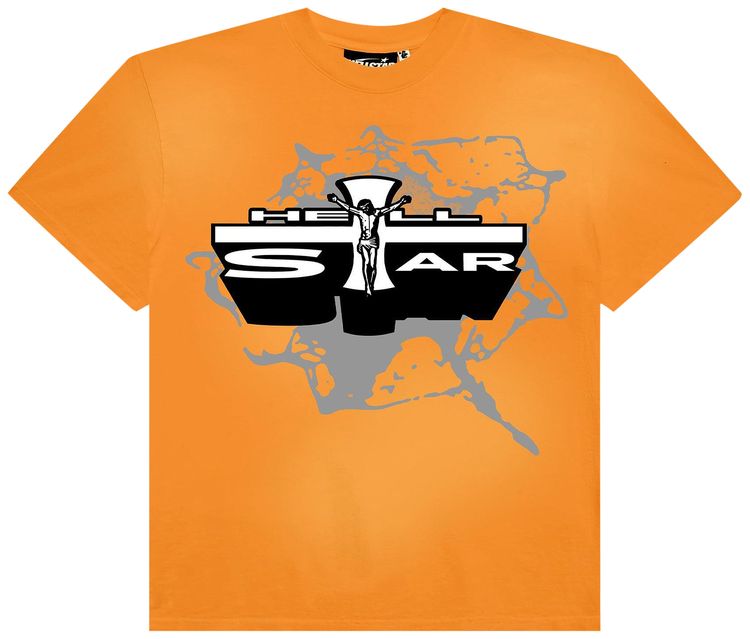 Hellstar Jesus T Shirt Orange