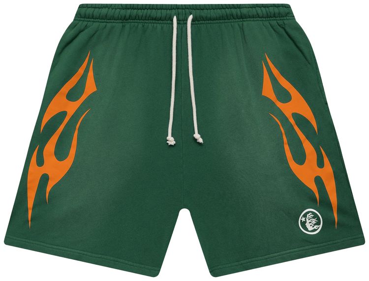 Hellstar Flame Shorts Green