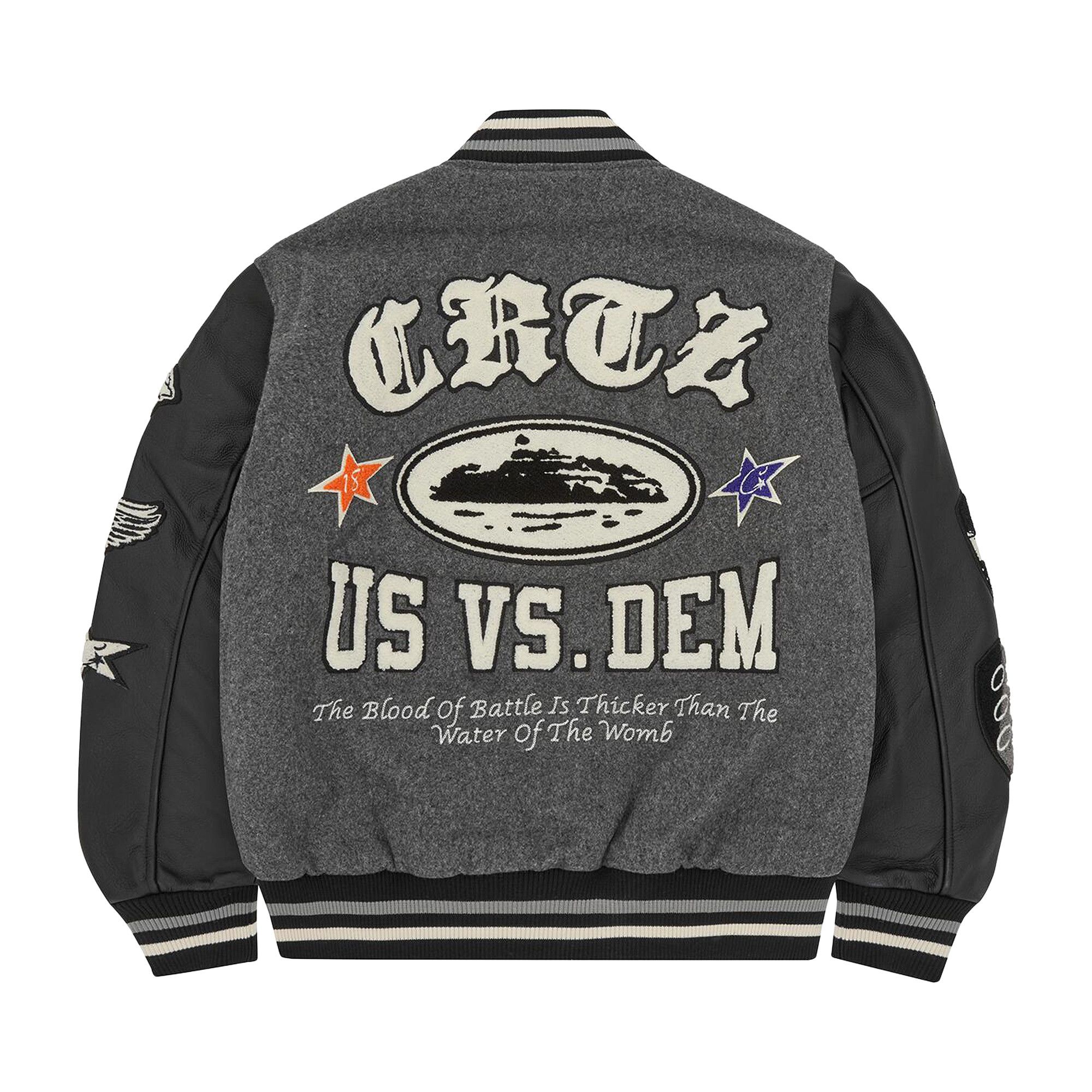 Buy Corteiz CRTZ US VS Dem Varsity Jacket 'Grey' - 7892 Buy Corteiz CRTZ US VS Dem Varsity Jacket 'Grey' - 7892