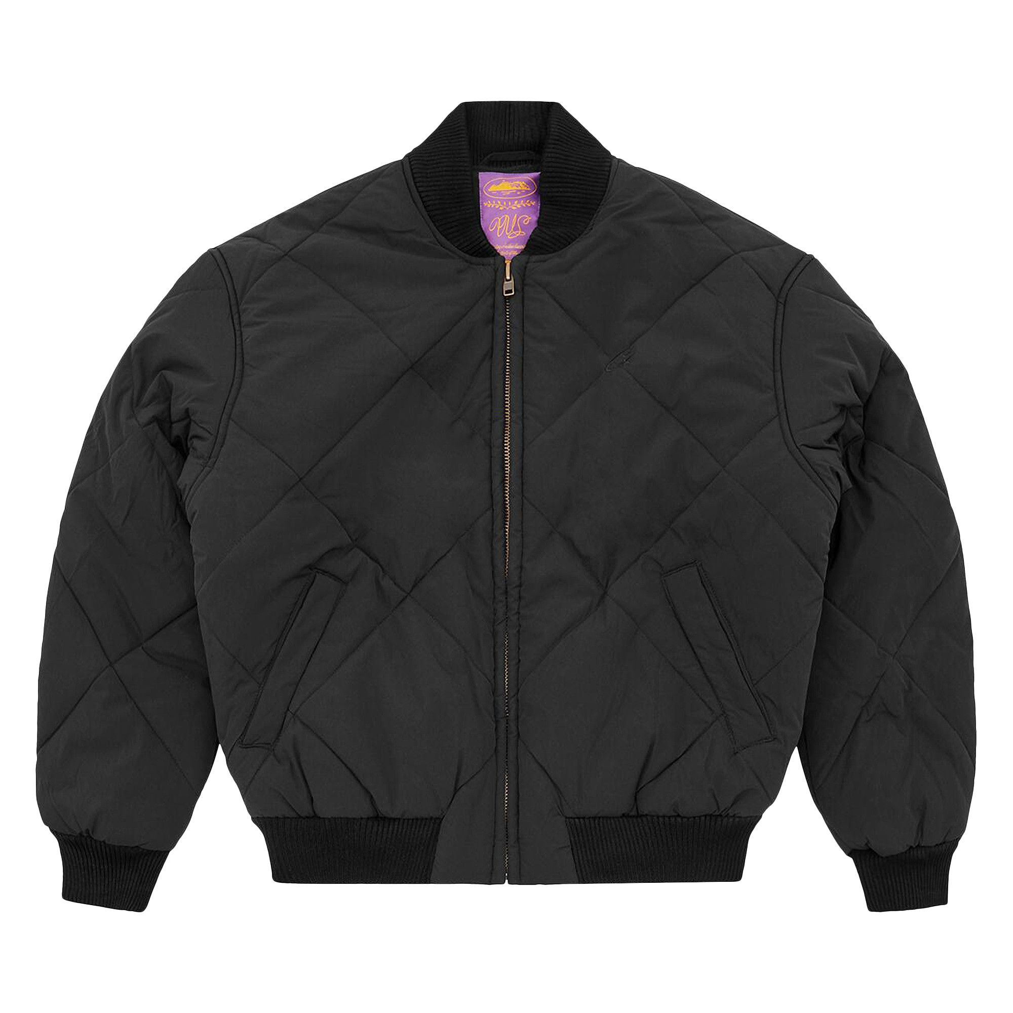 Size s Corteiz CRTZ Olde English Quilted Bomber Jacket 'Black'