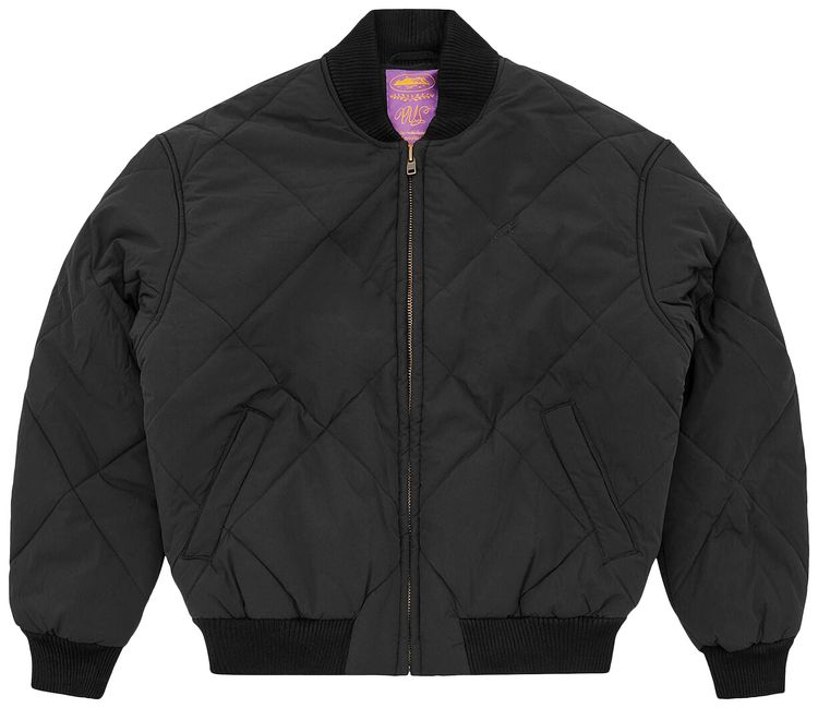 Corteiz CRTZ Olde English Quilted Bomber Jacket Black