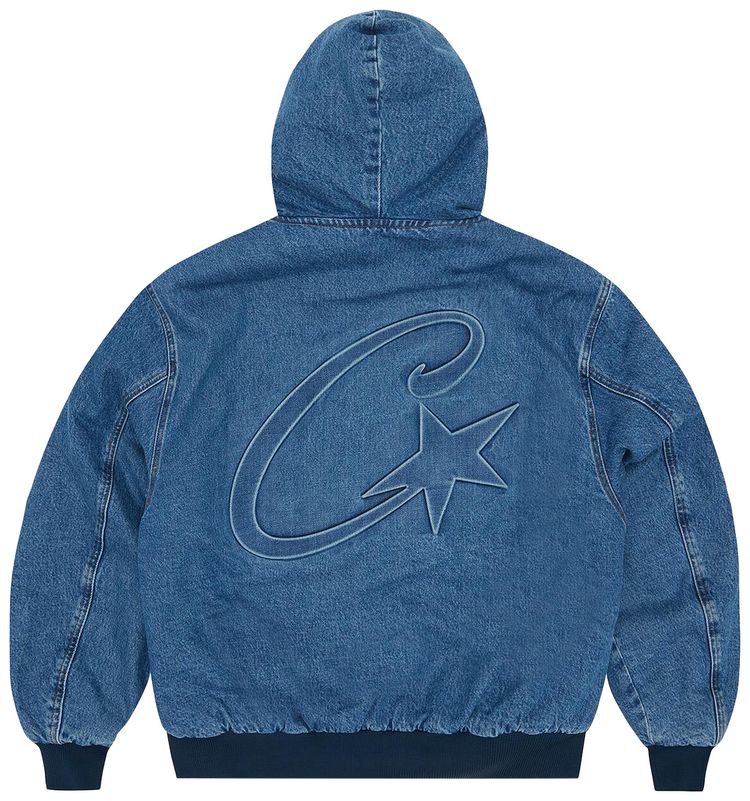 Corteiz CRTZ Embossed C Star Denim Work Jacket Blue