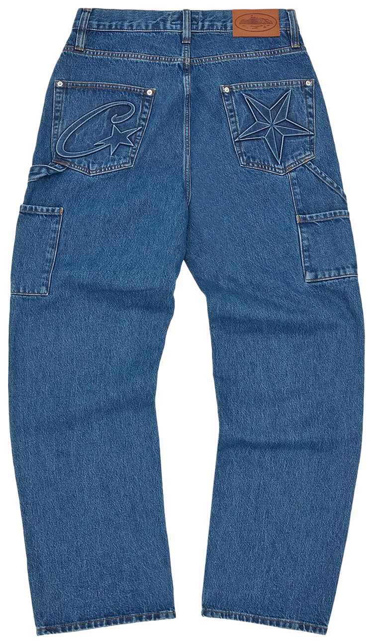 Corteiz CRTZ Embossed C Star Denim Work Pant Blue