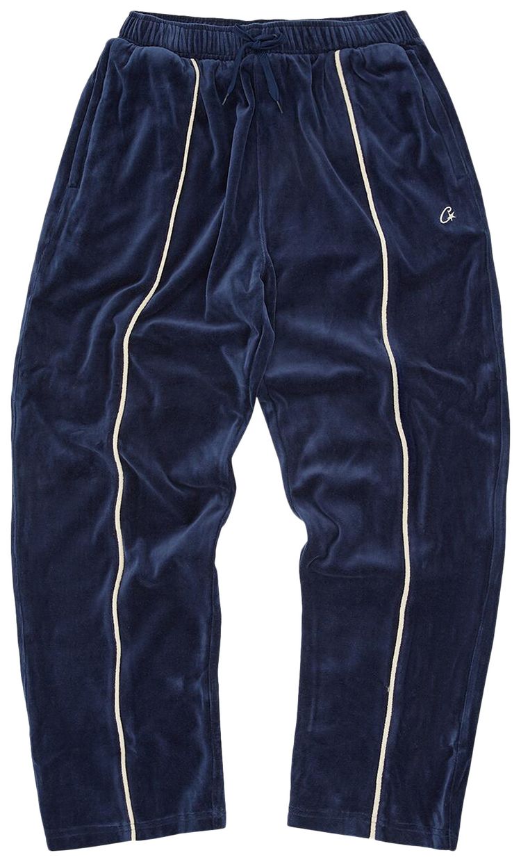 Corteiz CRTZ VVS Uptown Velour Track Pant Navy