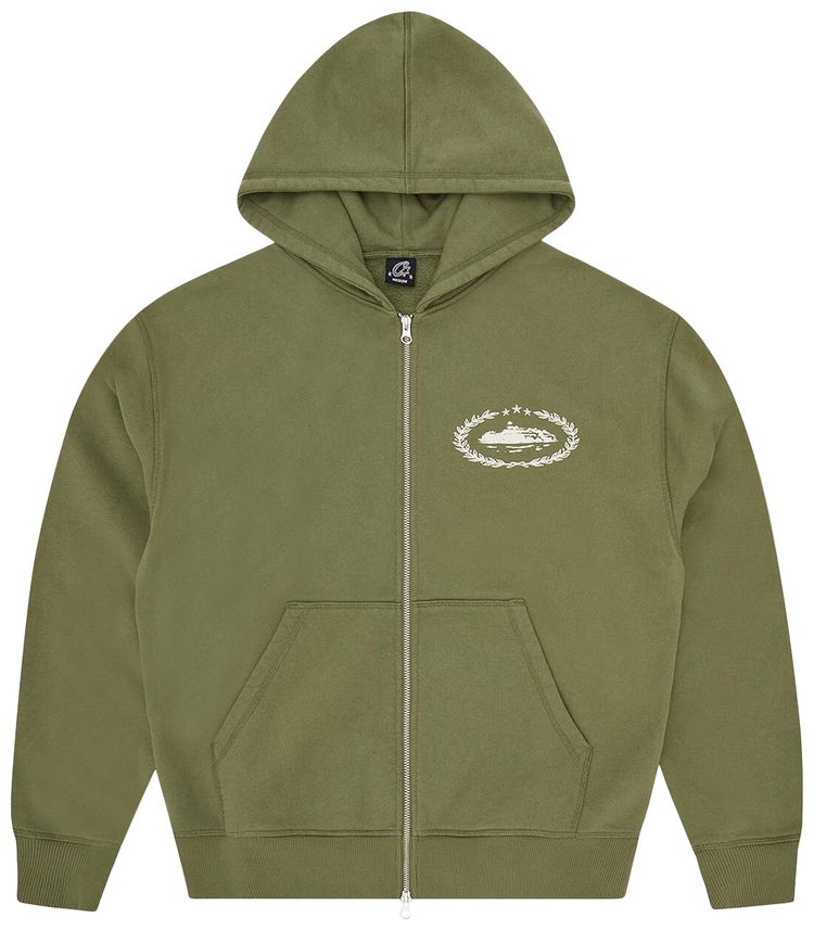 Corteiz CRTZ Superior Royale Zip Hoodie Olive