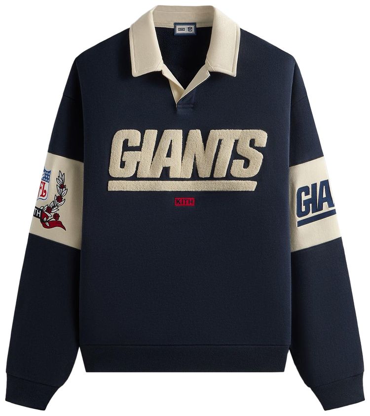 Kith  47 for the NFL Giants Nelson Collared Pullover Nocturnal