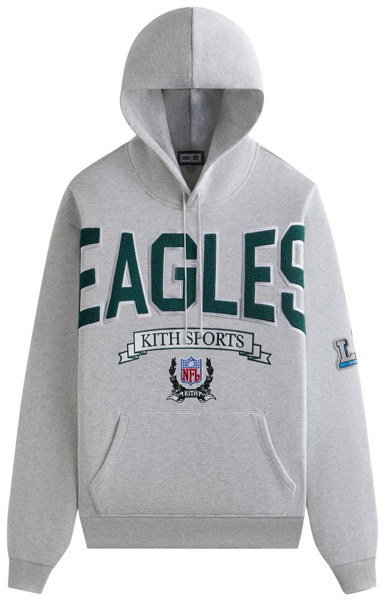 Kith  47 for the NFL Eagles Nelson Hoodie Light Heather Grey