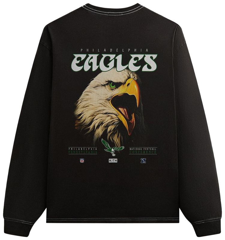Kith  47 for the NFL Eagles Vintage Long Sleeve Tee Black
