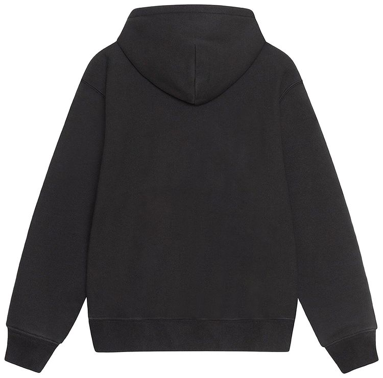 Stussy Satin Patch Oversized Hoodie Washed Black