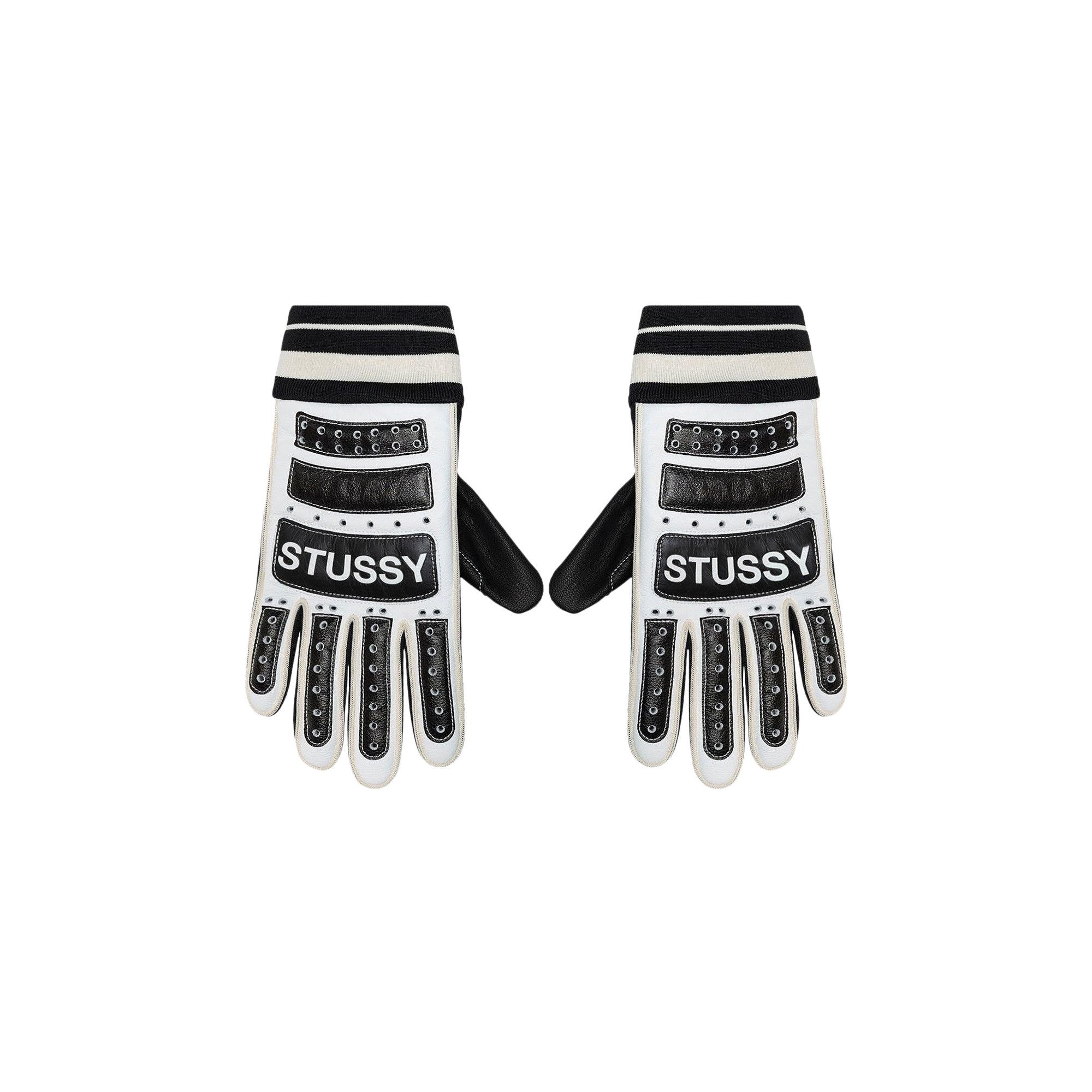 【国際ブランド】 Buy Stussy BLAC 138941 - 'Black/White' Gloves Bike Leather 小物