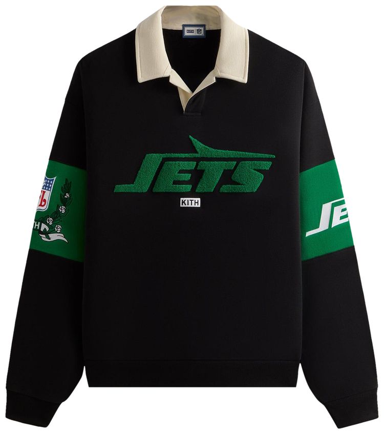 Kith  47 for the NFL Jets Nelson Collared Pullover Black