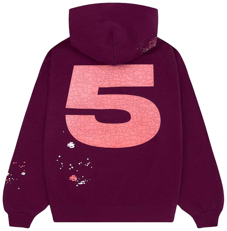 Sp5der Nocturnal Highway Hoodie Burgundy