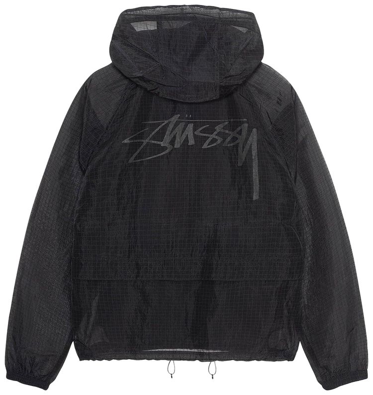 Stussy Transparent Ripstop Beach Shell Black