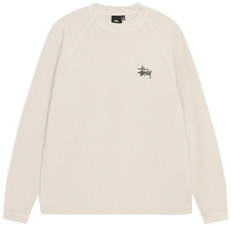 Stussy Raglan Thermal Long Sleeve Crew Bone