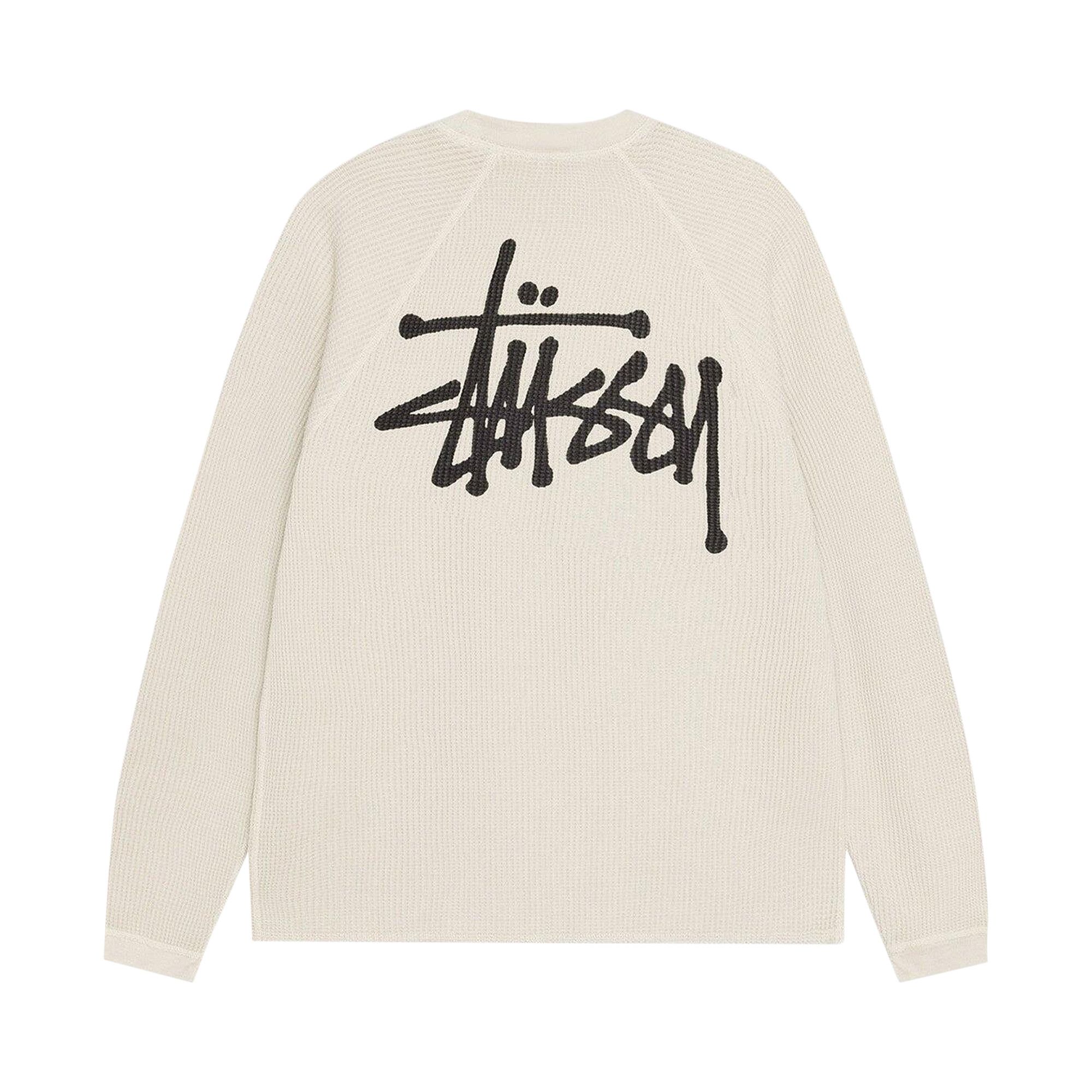 Size xxl Stussy Raglan Thermal Long-Sleeve Crew 'Bone'