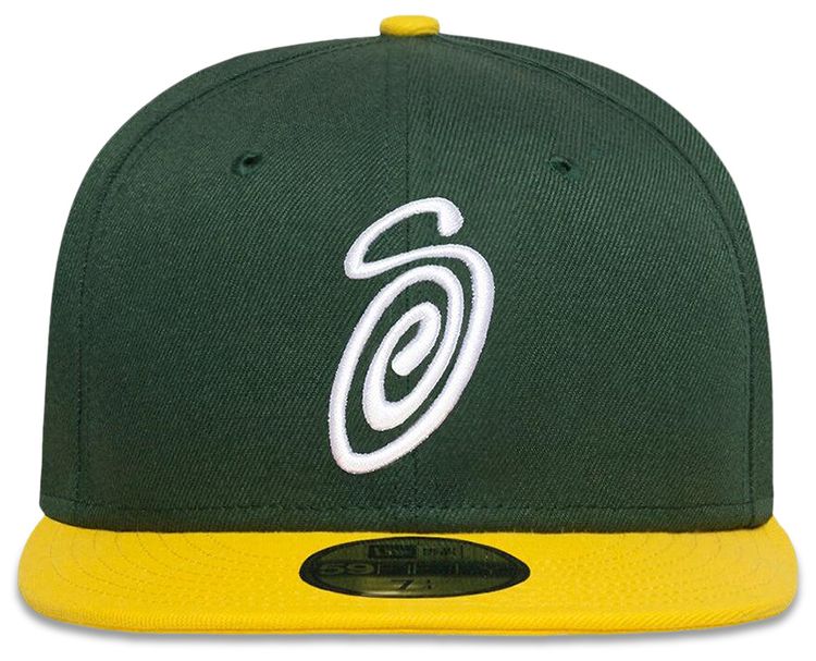 Stussy New Era 59FIFTY Swirly S Cap GreenYellow