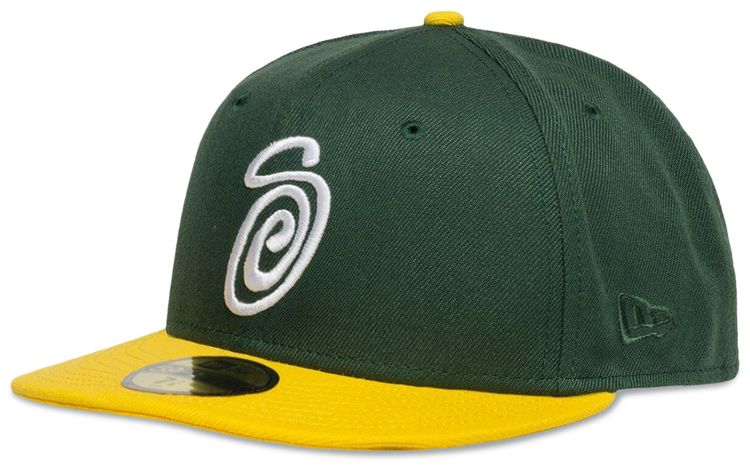 Stussy New Era 59FIFTY Swirly S Cap GreenYellow
