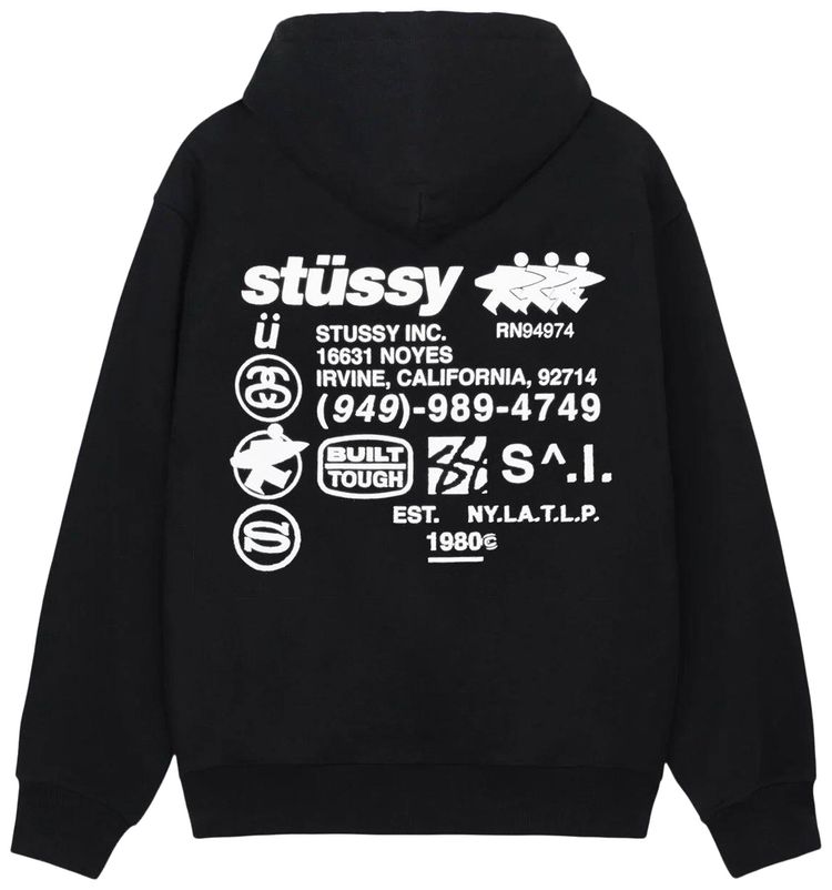 Stussy DNA Zip Hoodie Black