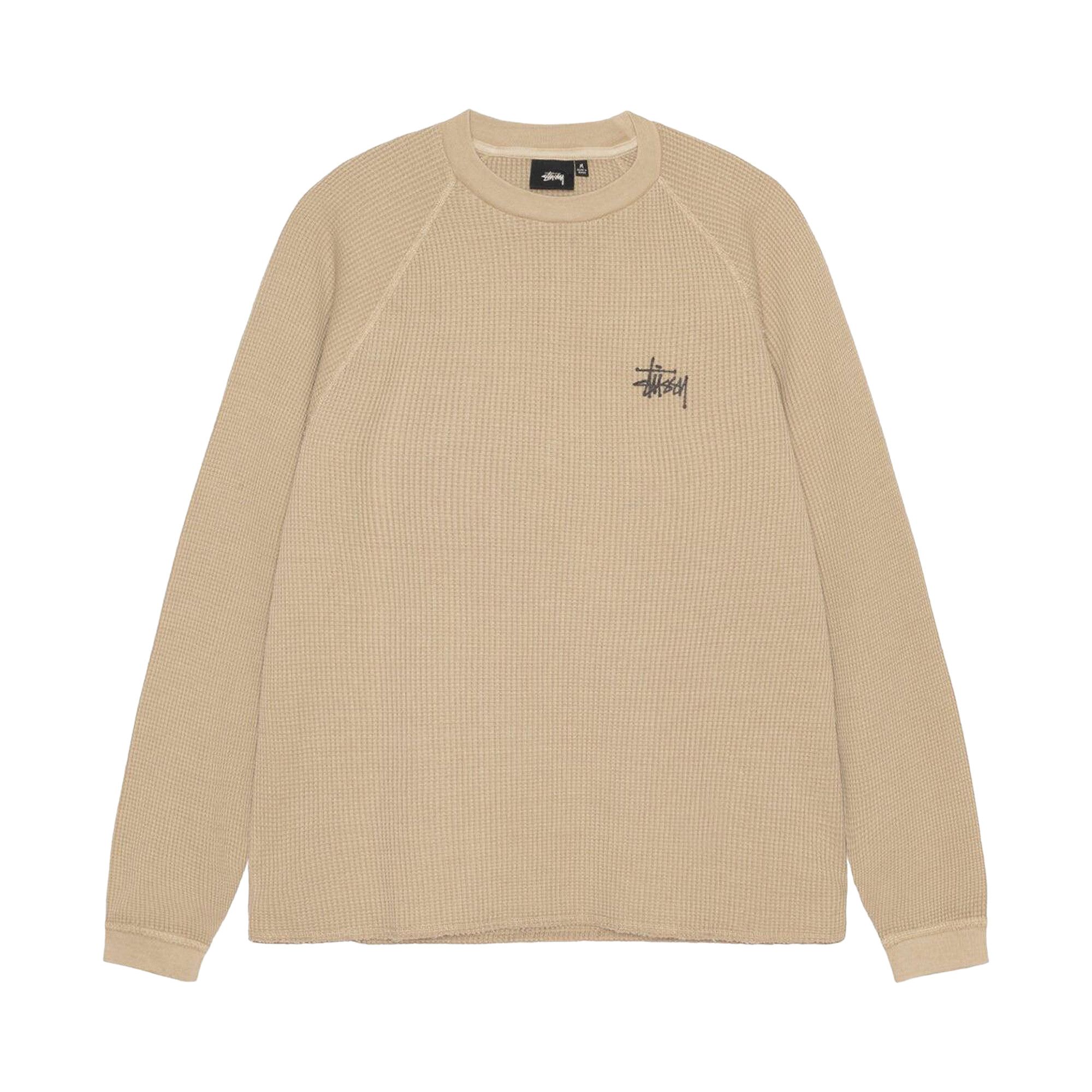 Buy Stussy Raglan Thermal Long-Sleeve Crew 'Sand' - 1140356 SAND | GOAT