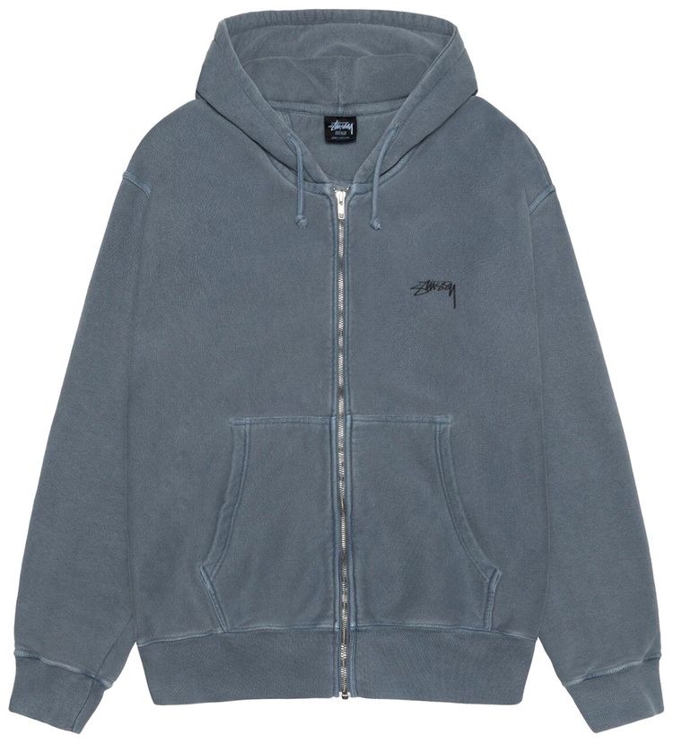Stussy Pigment Dyed Buana Zip Hoodie Navy